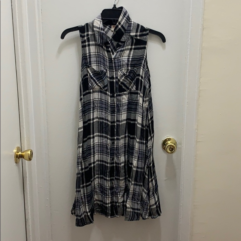 Button up flannel dress